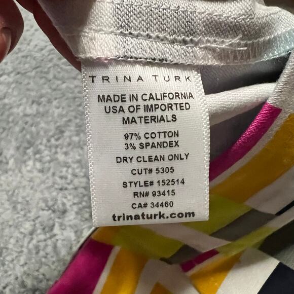 TRINA TURK Corbin Shorts Womens 6 Geometric Geo Colorful Pink Black - Picture 4 of 7